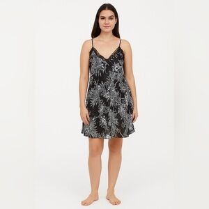 New Oscar de la Renta Pink Label women’s lace floral black white nightgown Sz M